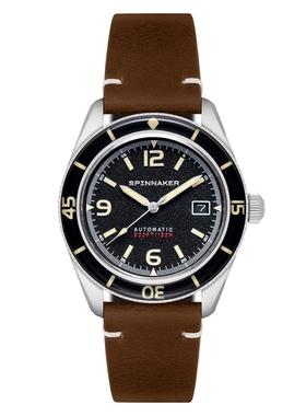 英国SPINNAKER三角帆自动机械表FLEUSS复古皮带防水潜水表sp5055