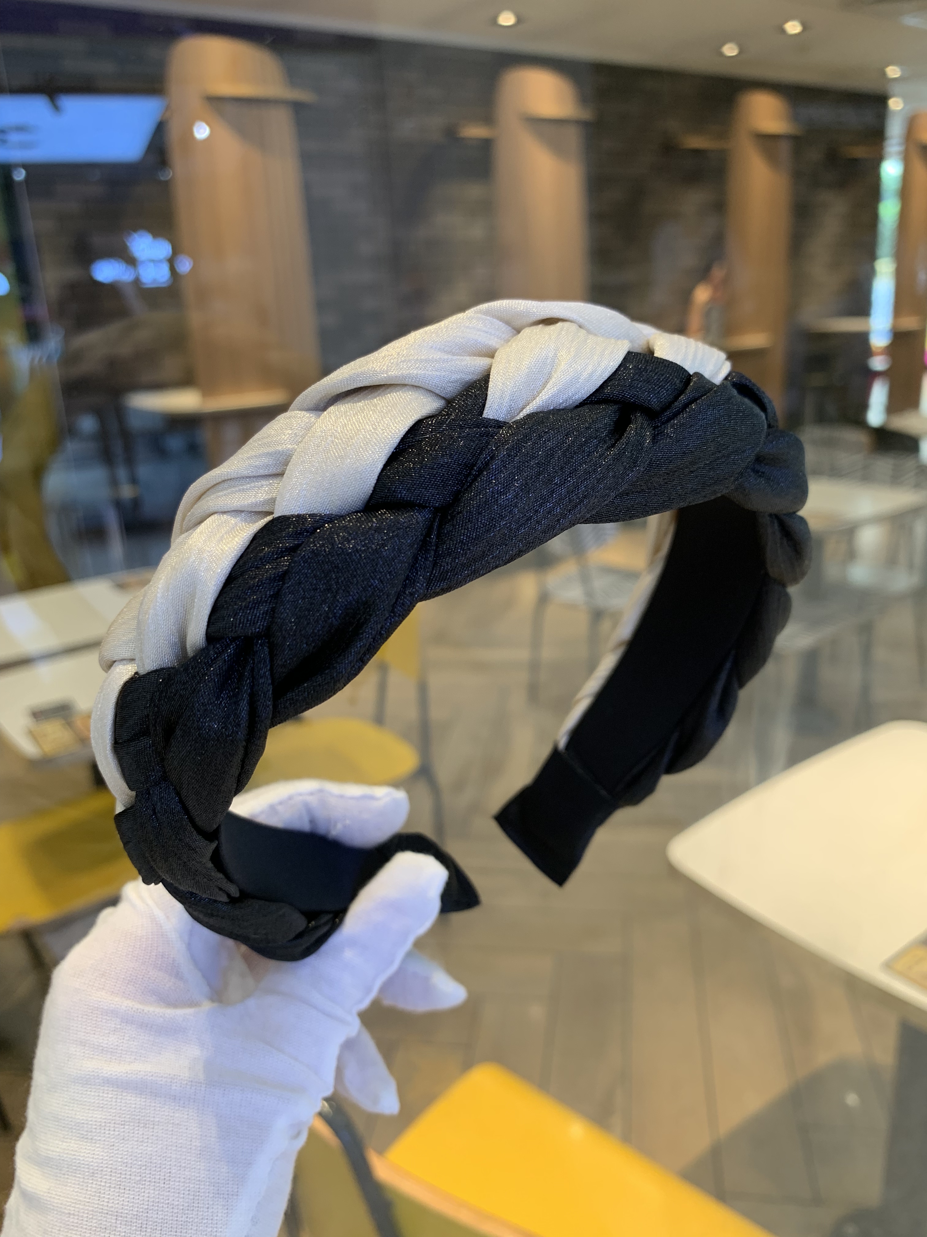 高级感黑米编织发卡发箍女高颅顶外出气质新款头饰压发洗脸头箍
