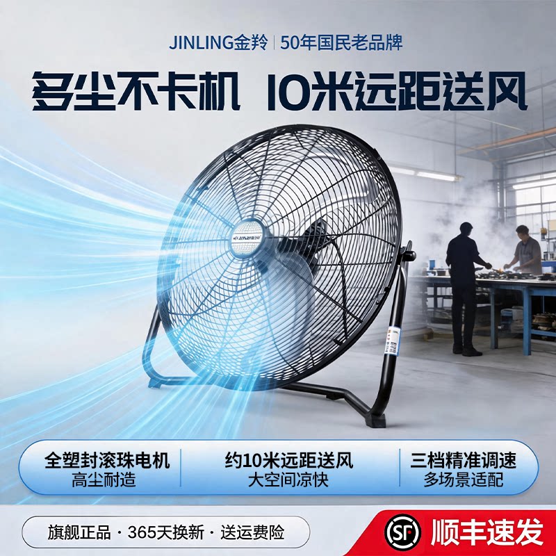 金羚工业电风扇商用大功率趴地扇图片