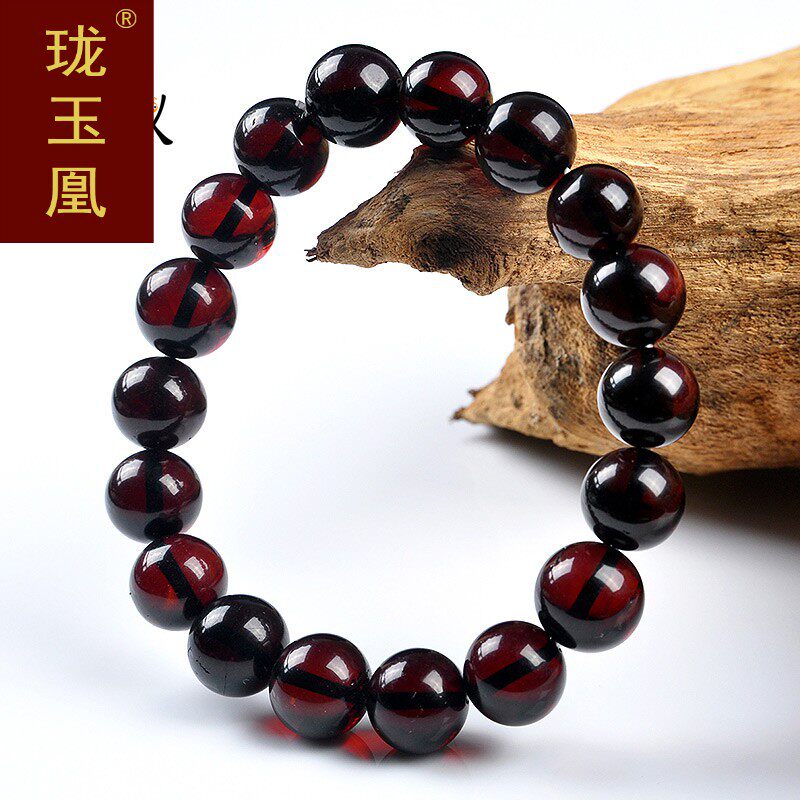 珑玉凰琥珀女波罗的海蜜蜡手串天然原石琥珀圆珠单圈手链男DM0330