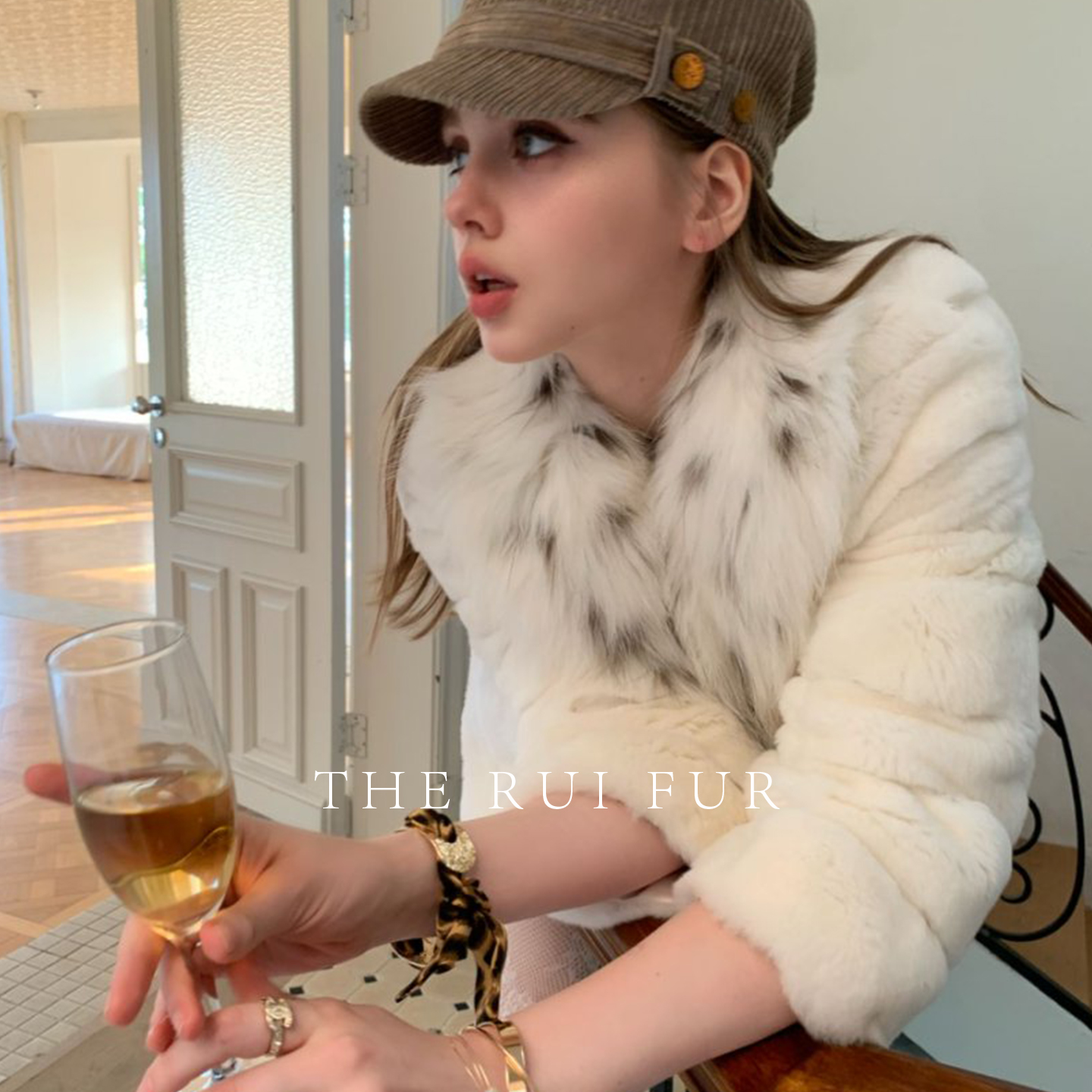 【TR】铂金夫人进口雷克斯獭兔配山猫纹狐狸毛皮草皮毛一体外套