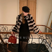 小迪 2026超火青紫蓝雷克斯獭兔毛穿搭皮草外套不臃肿女