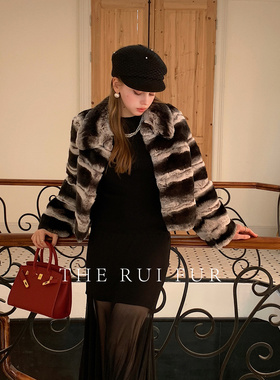 【TR】“小迪”2026超火青紫蓝雷克斯獭兔毛穿搭皮草外套不臃肿女