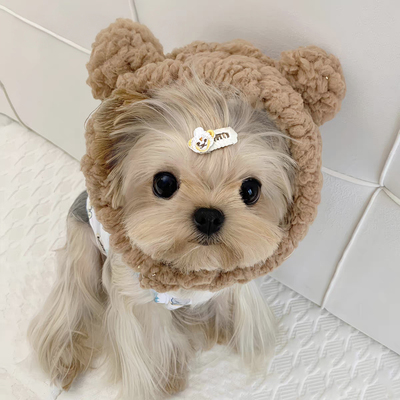 宠物帽子狗狗猫咪头套可爱冬天小型幼犬比熊泰迪马尔济斯保暖头饰
