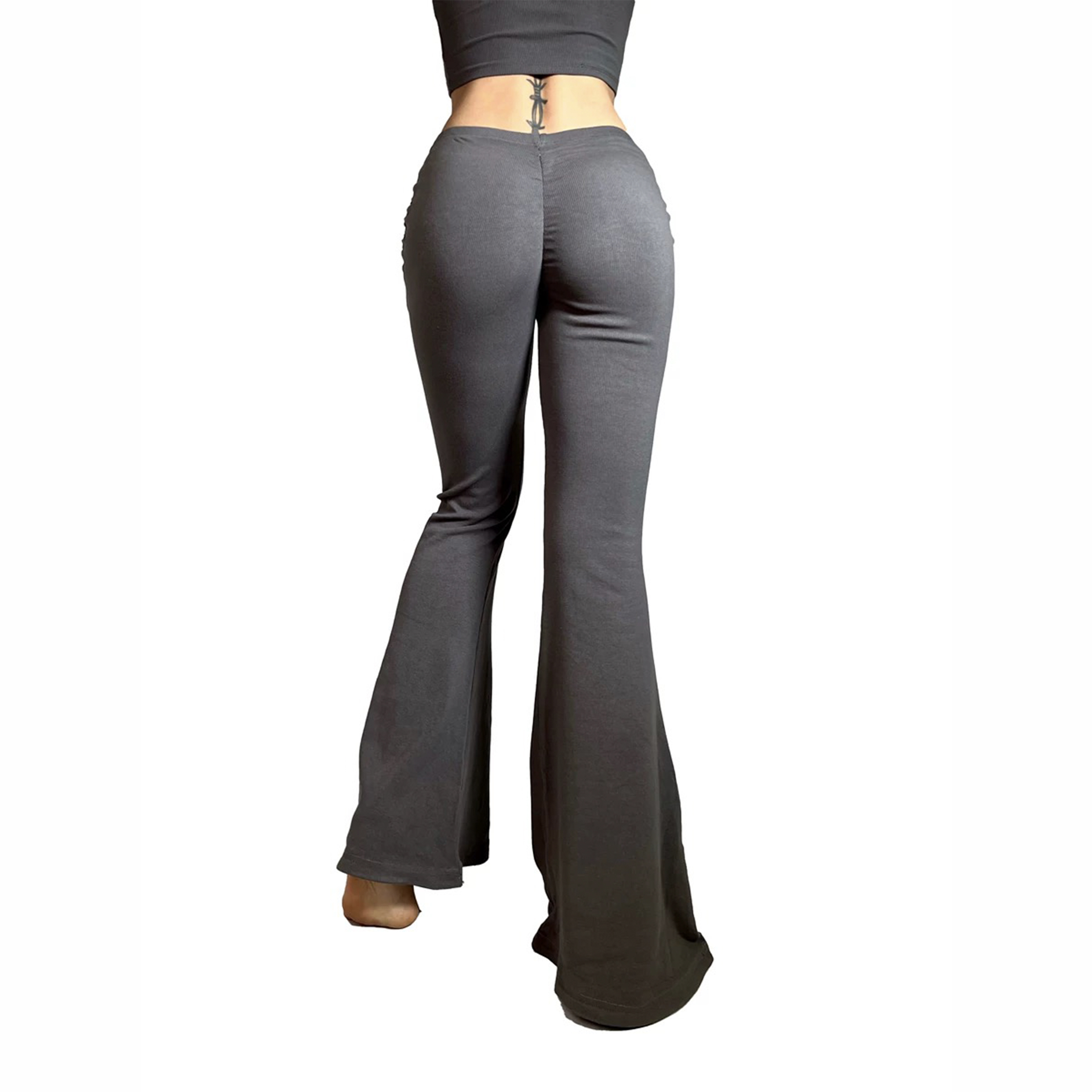 针织2023无袖露脐阔腿裤套装