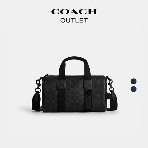 【新品】COACH/蔻驰奥莱男士黑色老花EXPLORER 28号行李包斜挎包
