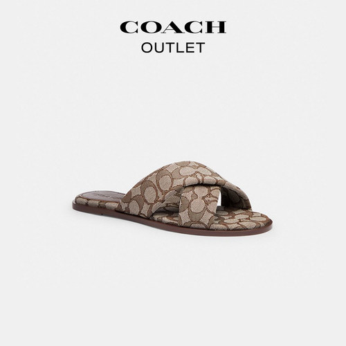 COACH/蔻驰奥莱女士经典标志LINK十字绑带拖鞋