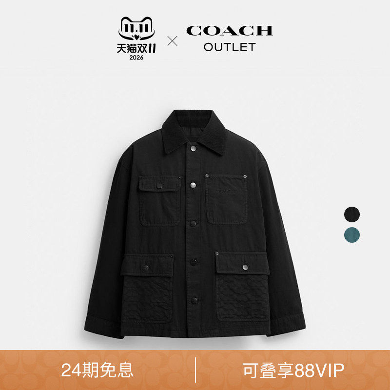 COACH/蔻驰奥莱男士CHORE 棉质夹克外套美式高级复古