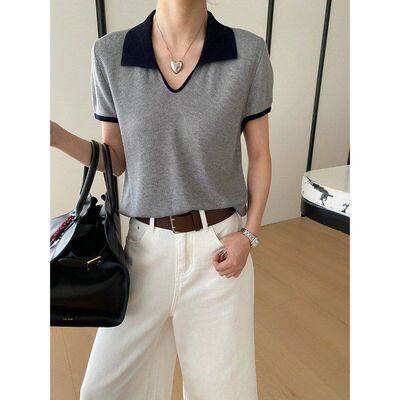 司南通勤日常天丝亚麻混纺撞色