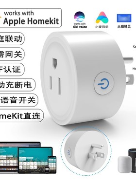 Homekit智能插座美规Siri语音远程开关定时Alexa Google Alice