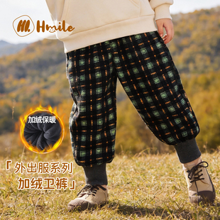 男童卫裤宝宝加绒过冬裤子婴儿冬季外出加厚秋冬款长裤女童保暖裤