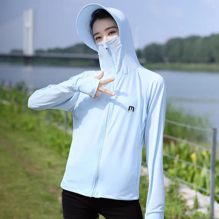 冰丝防晒衣女防紫外线连帽薄外套长袖 百搭轻盈透气防晒服UPF50