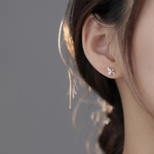 ACC树叶耳钉女925纯银高级感耳环2025新款 气质轻奢小众耳饰品 爆款