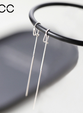 ACC两戴耳线999纯银耳钉女耳环2025年新款爆款小众长款养耳洞耳饰