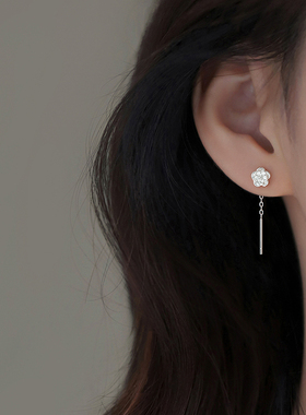 ACC山茶花耳线999纯银小众设计2025新款爆款女耳钉高级感耳环耳饰