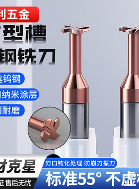 T型槽铣刀55度钨钢铣刀整体合金硬质t型铣刀纳米涂层加工中心刀具