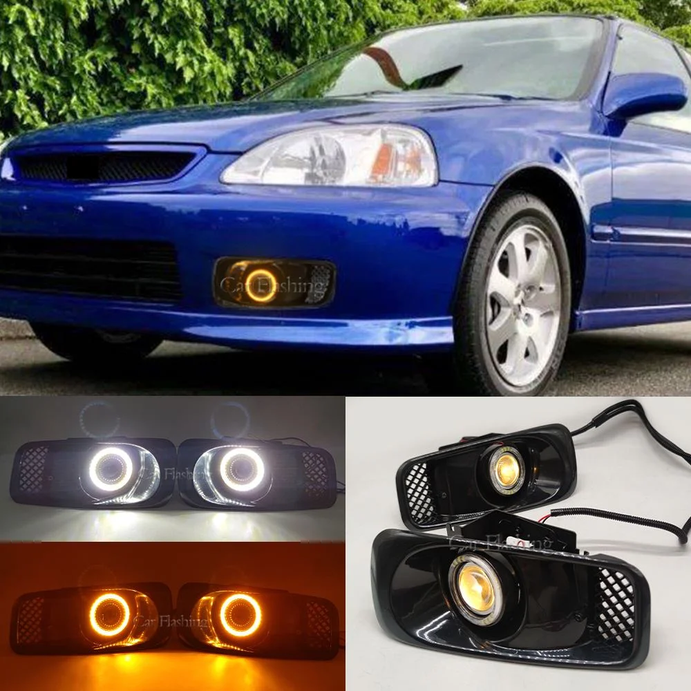 适用于本田1999-2000款思域LED日行灯转向灯雾灯总成前防雾灯开关