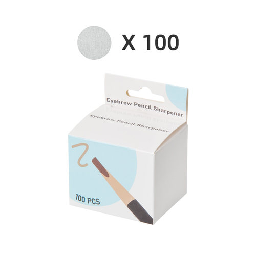 100片圆形削笔片鸭嘴型削笔器拉线眉笔削笔砂纸