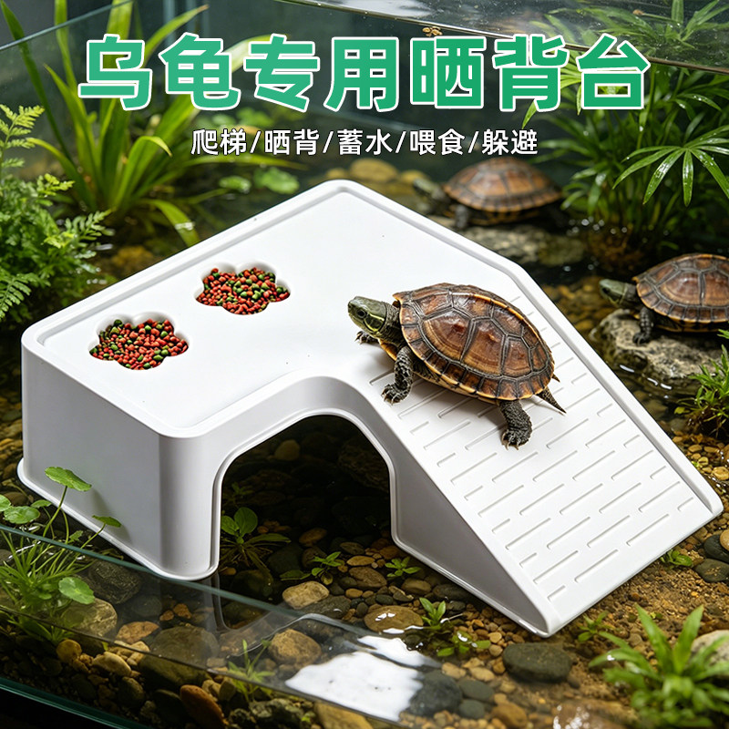 晒台乌龟专用乌龟缸过滤爬台一体巴西龟爬宠晒背造景用品