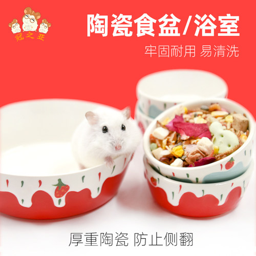 仓鼠陶瓷食盆陶瓷碗草莓浴室厕所