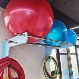 侧装墙面墙壁置球架儿童感统羊角大龙球球类悬挂收纳架子放球架