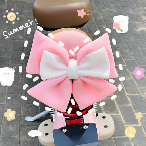 电动车蝴蝶结装饰头盔配爱