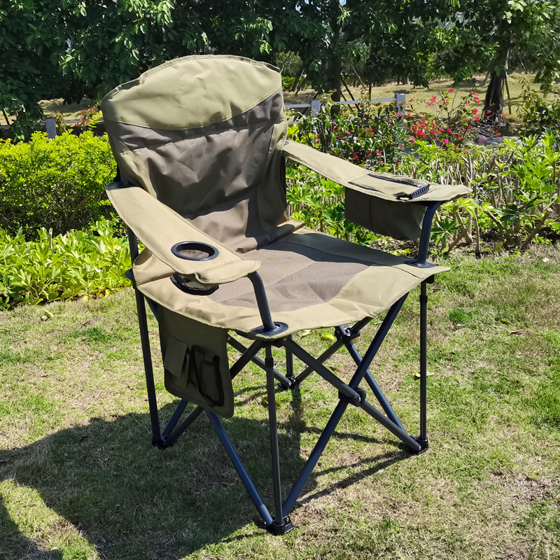 大号户外折叠高背加棉扶手椅休闲钓鱼露营自驾游野餐电脑办公椅子