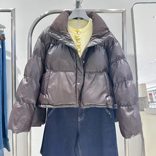 VM NY NB UR2025冬时尚休闲百搭宽松立领短款皮衣棉服外套女ins潮