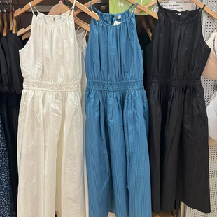 VM NY NB UR2025夏度假风挂脖无袖露肩收腰吊带连衣裙长裙477316