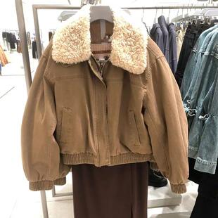 VM NY NB UR2024冬美拉德风宽松毛绒翻领保暖白鸭绒羽绒服外套女