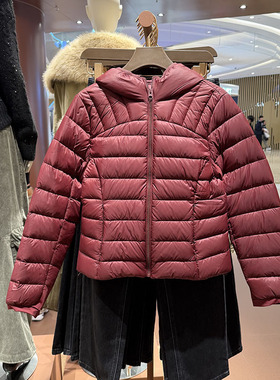 VM NY NB UR2025冬百搭小香风绗缝连帽插袋排骨显瘦羽绒服外套女