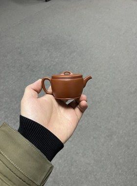 闪购 宜兴迷你紫砂壶朱泥汉瓦90CC家用手工泡茶壶紫砂功夫茶具
