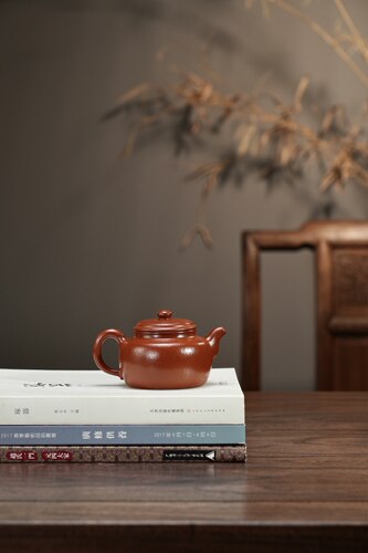 闪购 宜兴紫砂壶全手工朱泥大蕴德钟壶260CC家用紫砂泡茶壶茶具