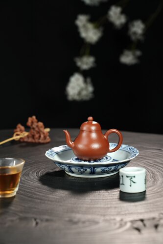 闪购 宜兴紫砂壶朱泥小思亭壶75CC家用手工紫砂泡茶壶功夫茶具