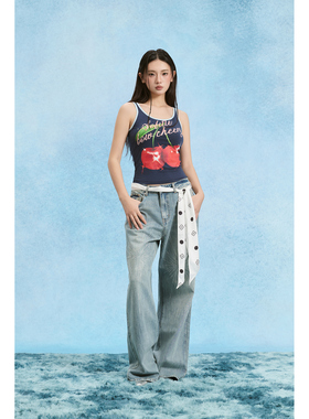 SOFITTE 25SS春夏新款 撞色樱桃印花修身背心