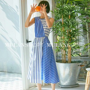 【清货折XSS】SJYP  春夏时尚新款条纹露背性感时尚连衣裙女