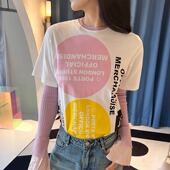 4折 Ports1961宝姿春夏几何图案字母拼色T恤