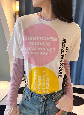 【4折】Ports1961宝姿春夏几何图案字母拼色T恤