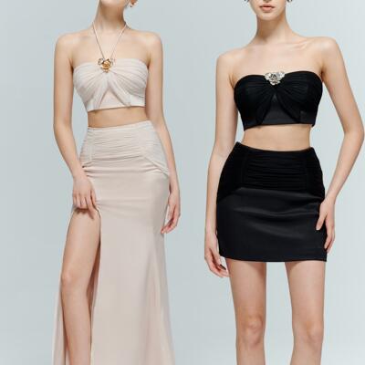 【折】Artel Retro 性感花朵抹胸半裙礼服