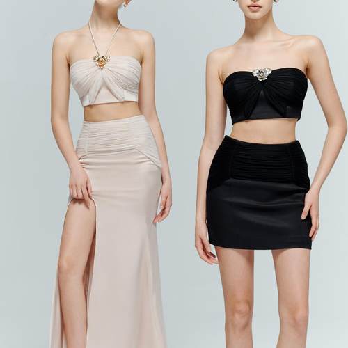 【折】Artel Retro 性感花朵抹胸半裙礼服