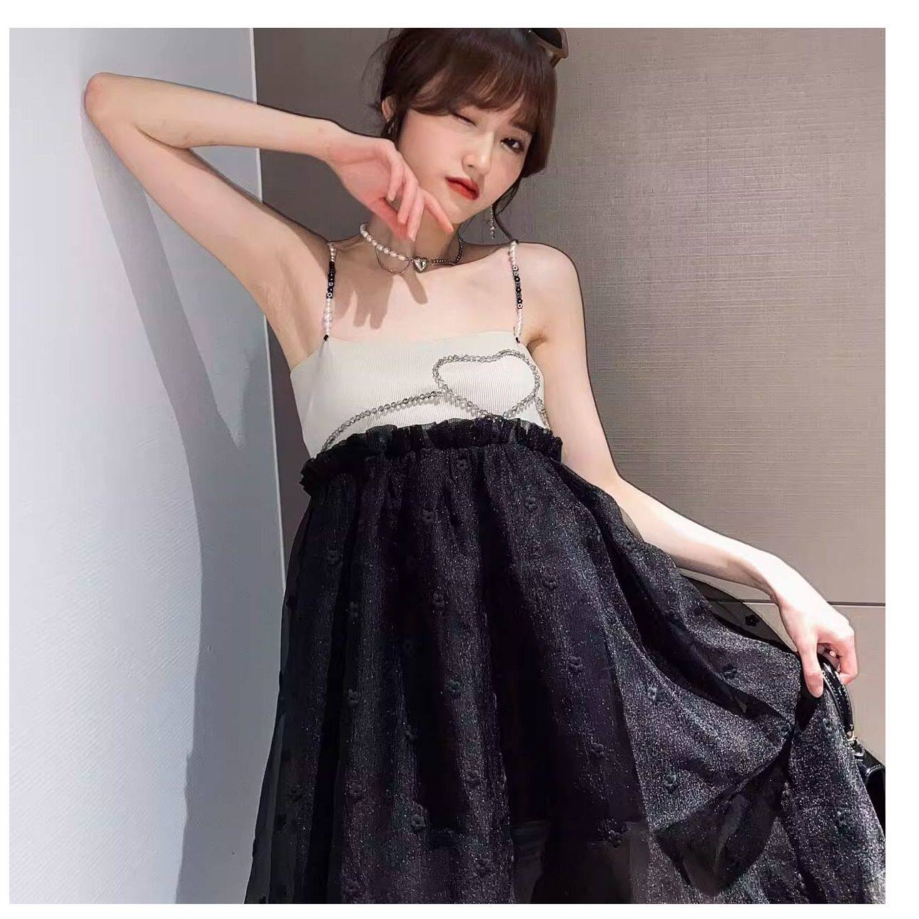 【5折S码】Basilome Vanty 新甜美娃娃服吊带抹胸网纱连衣裙