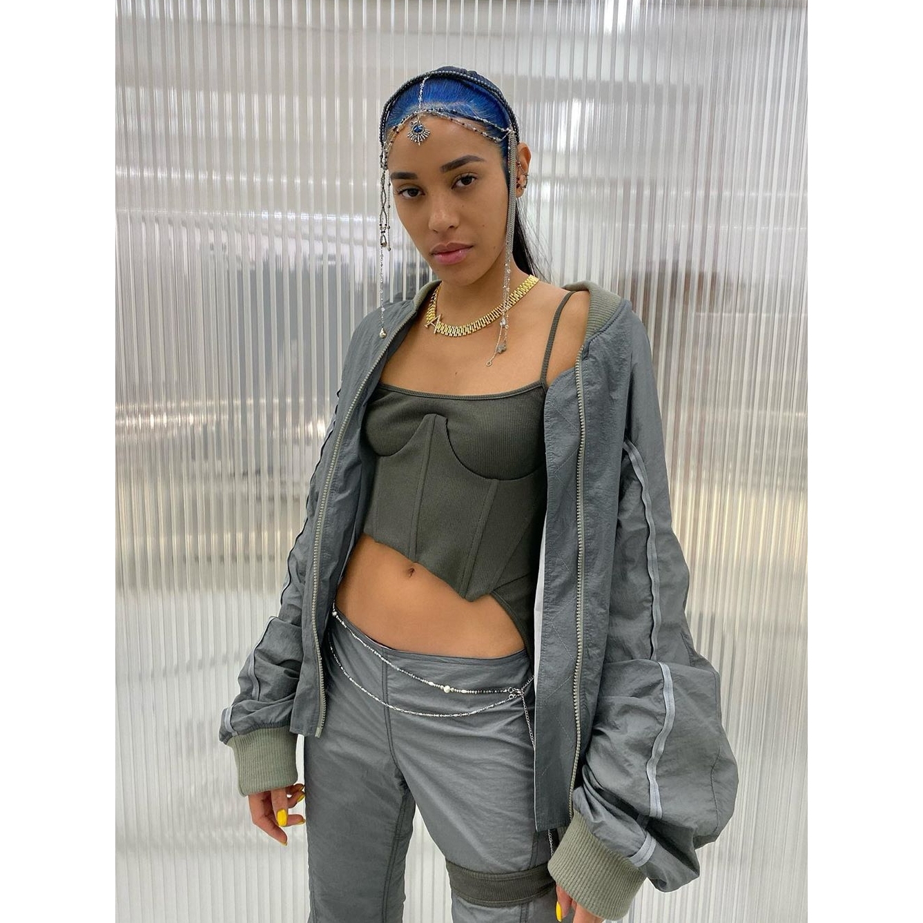 【国现】Hyein Seo 新款暗黑机能山本耀司风未来感不对称剪裁吊带