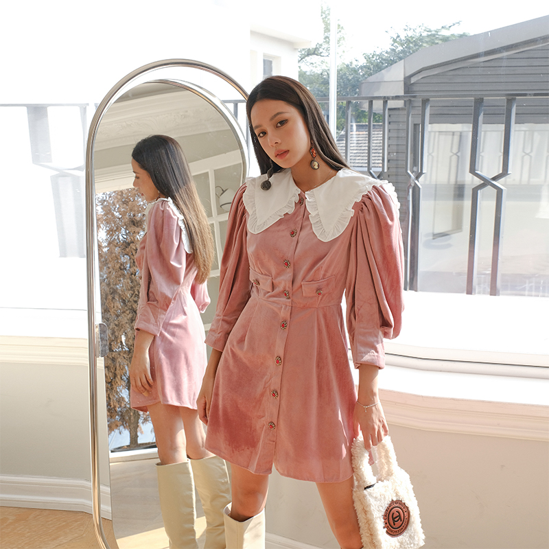 国现木兰手店甜美泡泡袖