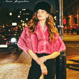 外套披肩式 Jacqueline23秋冬 Nana 环保皮草外套 秀场同款