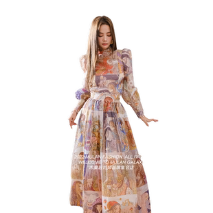 【国现】ZIMMERMANN2024秋季正品代购珠珠装饰星座图案衬衫木兰