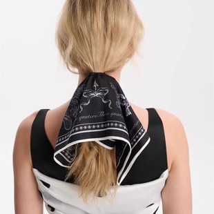 Three Quarters25SS 复古腰果花图案 方巾式发圈