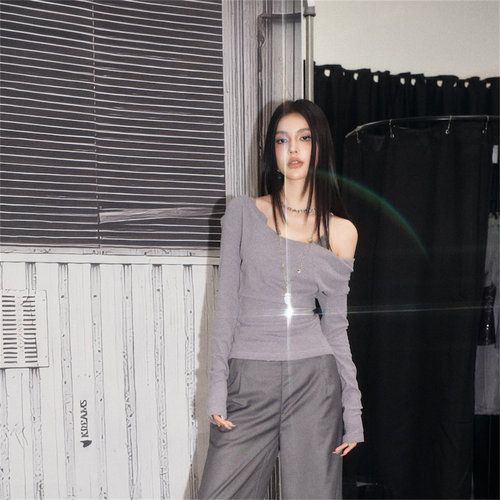 OLIVIA DUO 2024夏季新款蕾丝两件套上衣灰钻西裤百搭木兰合集