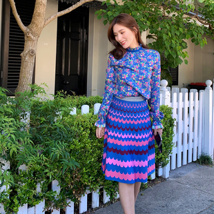 彩色拼接黑色短袖 Manoush 连衣裙半裙针织卫衣上衣 折