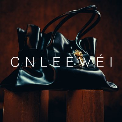 CNLEEWEI 26SS新品 通勤大容量黑色金属花扣真皮托特大包