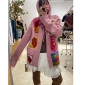 邮编印花连帽毛衣开衫 GARCON 新品